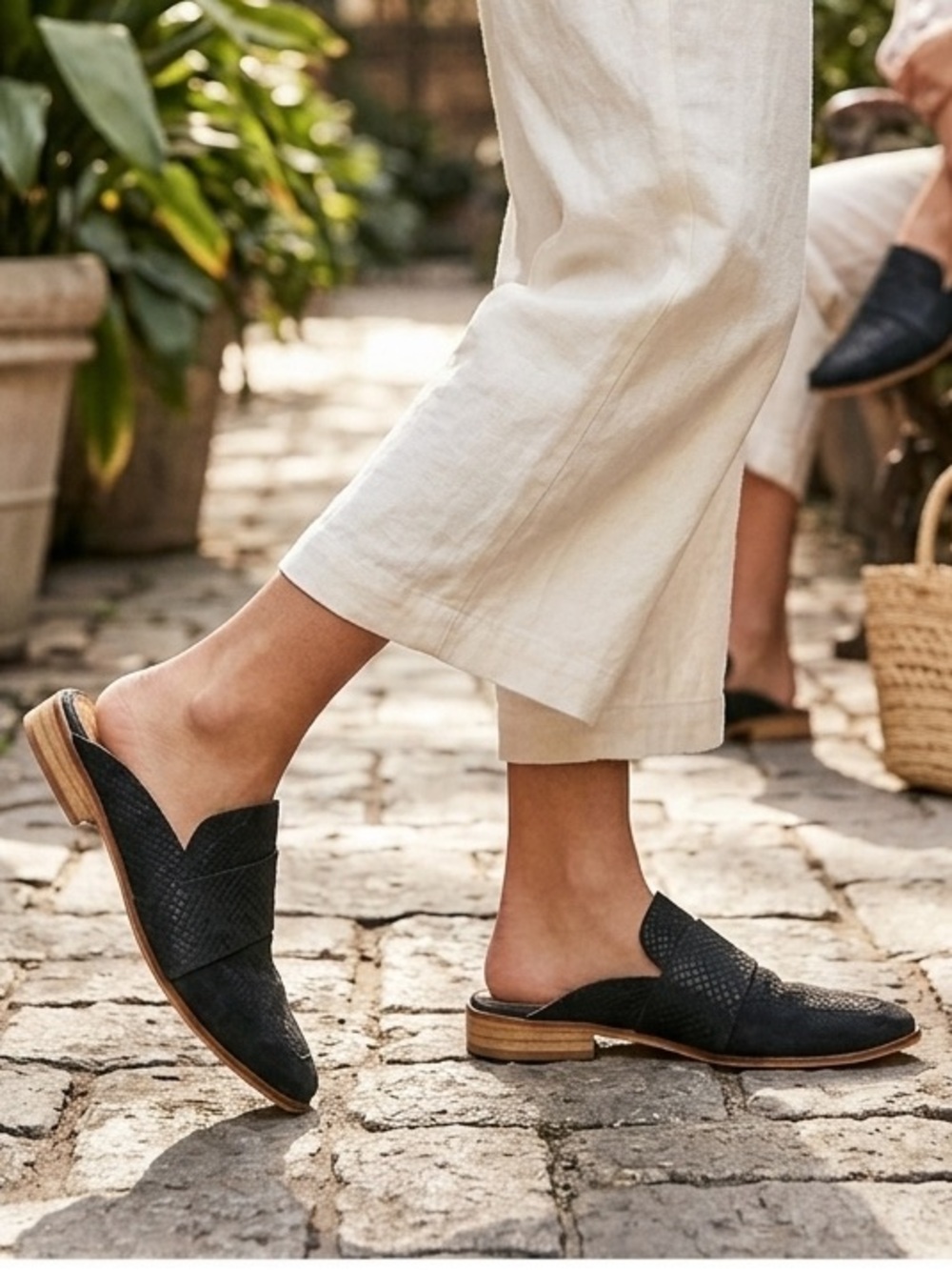Free People At Ease Black Slip On Loafer Mule 7.5